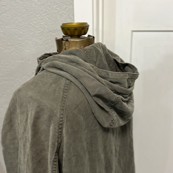 AE UTILITY FIELD JACKET LYOCELL HOODED ZIP/SNAP MILITARY GREEN SMALL - Picture 6 of 16